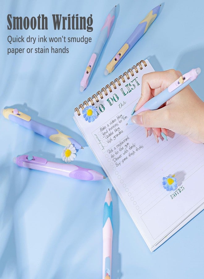 BAYTORY 8Pcs Erasable Pens, 0.5mm Retractable Black Gel Ink Pen with Comfortable Grip, Make Mistakes Disappear, Aesthetics Pens Smooth Writing for Note Taking Marking Planner (Black Ink) - Image 3