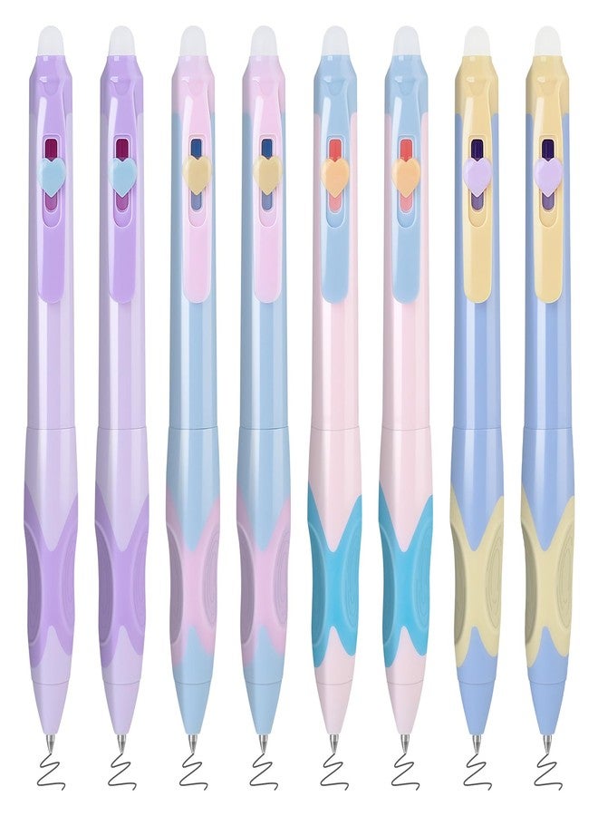 BAYTORY 8Pcs Erasable Pens, 0.5mm Retractable Black Gel Ink Pen with Comfortable Grip, Make Mistakes Disappear, Aesthetics Pens Smooth Writing for Note Taking Marking Planner (Black Ink) - Image 1