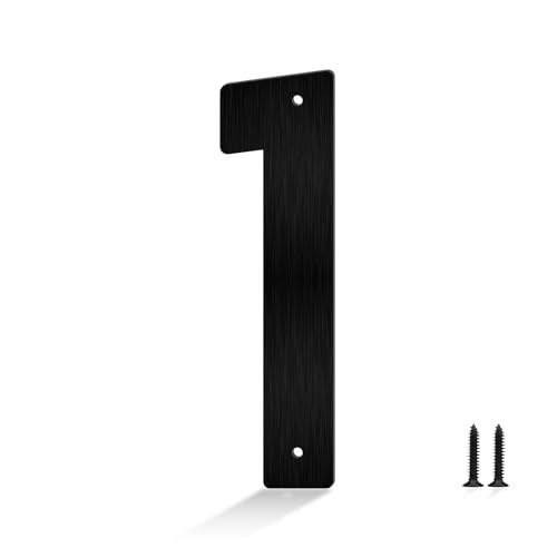 Hounahha 3 Inch House Numbers for Outside, Black Metal Address Numbers, Modern House Numbers & Letters Set, Waterproof Outdoor Sign for Wall, Mailbox, Garden, Office, Home & Living Room Decor (1) - Image 1