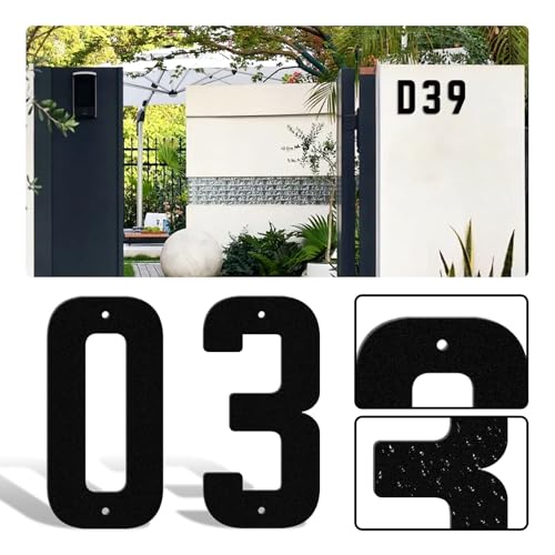 Hounahha 3 Inch House Numbers for Outside, Black Metal Address Numbers, Modern House Numbers & Letters Set, Waterproof Outdoor Sign for Wall, Mailbox, Garden, Office, Home & Living Room Decor (1) - Image 5