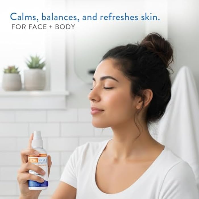 AcneFree Hypochlorous Acid Soothing Spray for Face & Body – Redness Relief Mist for Acne-Prone, Sensitive, or Irritated Skin – Gentle Daily Spray for Breakout Support & Skin Barrier Balance – 4 ounce - Image 3