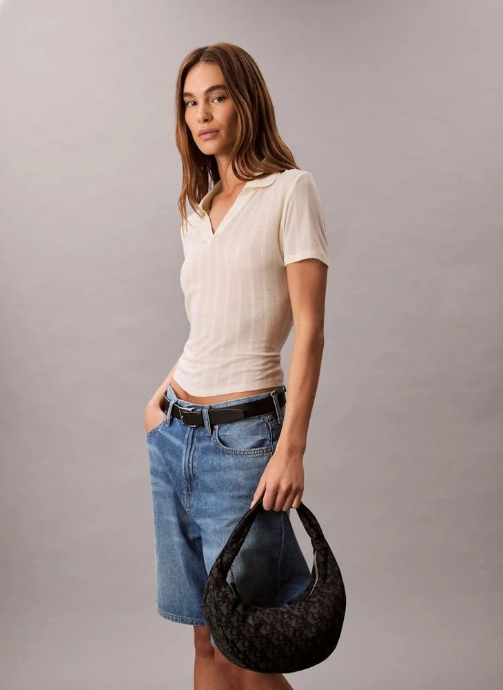 Calvin Klein Jeans Logo Detailed Zip through Hobo