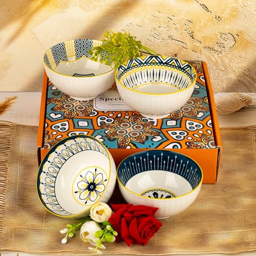 Hexwell Ceramic Bowl Set 330ml Set of 4 | Small Porcelain Bowls for Dessert Soup Snacks | Microwave Dishwasher Safe | Stackable Serving Bowls for Kitchen Dining Everyday Use - Image 5