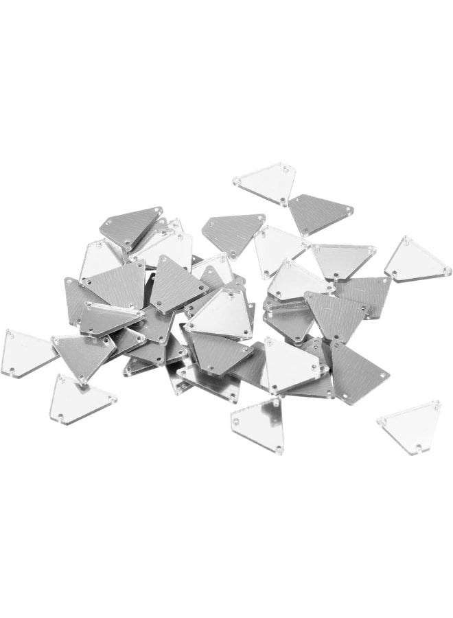 50pcs Sew on Acrylic Irregular Mirror Piece DIY Mirrored Rhinestones Mirror Beads for Evening Dresses Garment Silver 20x15mm  - Image 1