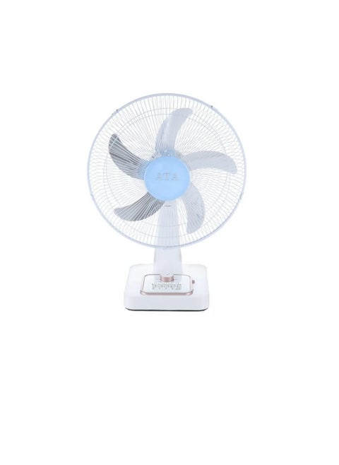Table Fan, 16 Inch, 3 Speeds, 5 Blades - White