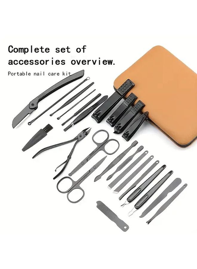 Brown16 16 Pcs Stainless Steel Nail Clippers Set With Travel Case Manicure Pedicure Tools - Image 4