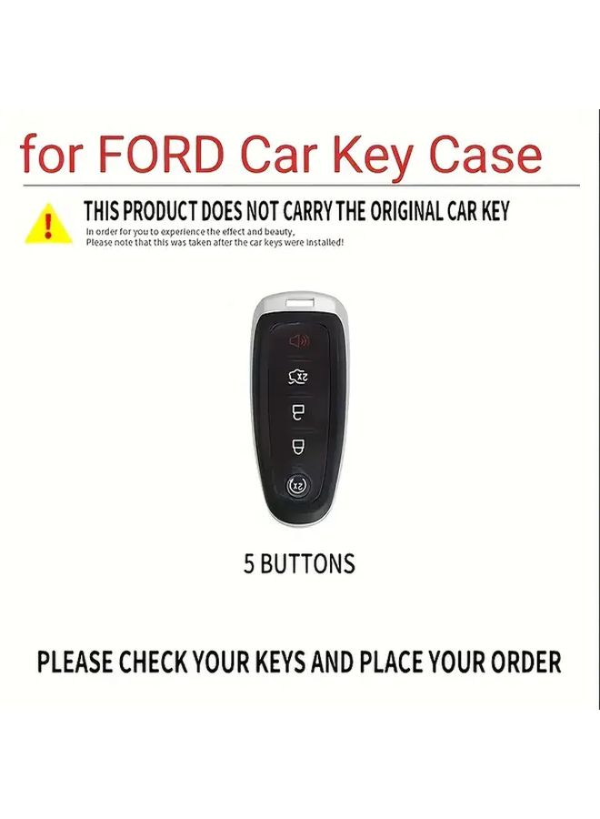 5 Buttons Silvery Car Key Protection Case For Ford Edge Focus Flex Explorer Taurus Lincoln MKS MKT MKX - Image 4