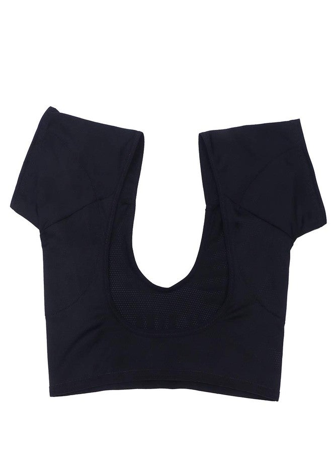 HEALLILY Women Sweat Proof Underarm Undershirt Pads - Reusable Armpit Sweat Guards Vest, Washable Sweat Absorbing Underarm Shield with Breathable Mesh for Summer Workout Daily Wear Black - Image 1