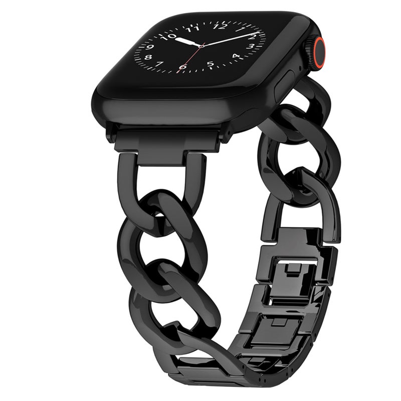 إيروريكس لساعة Apple Watch Se 2022 مقاس 40 مم، سوار ساعة معدني سريع الفك (أسود) - Image 2