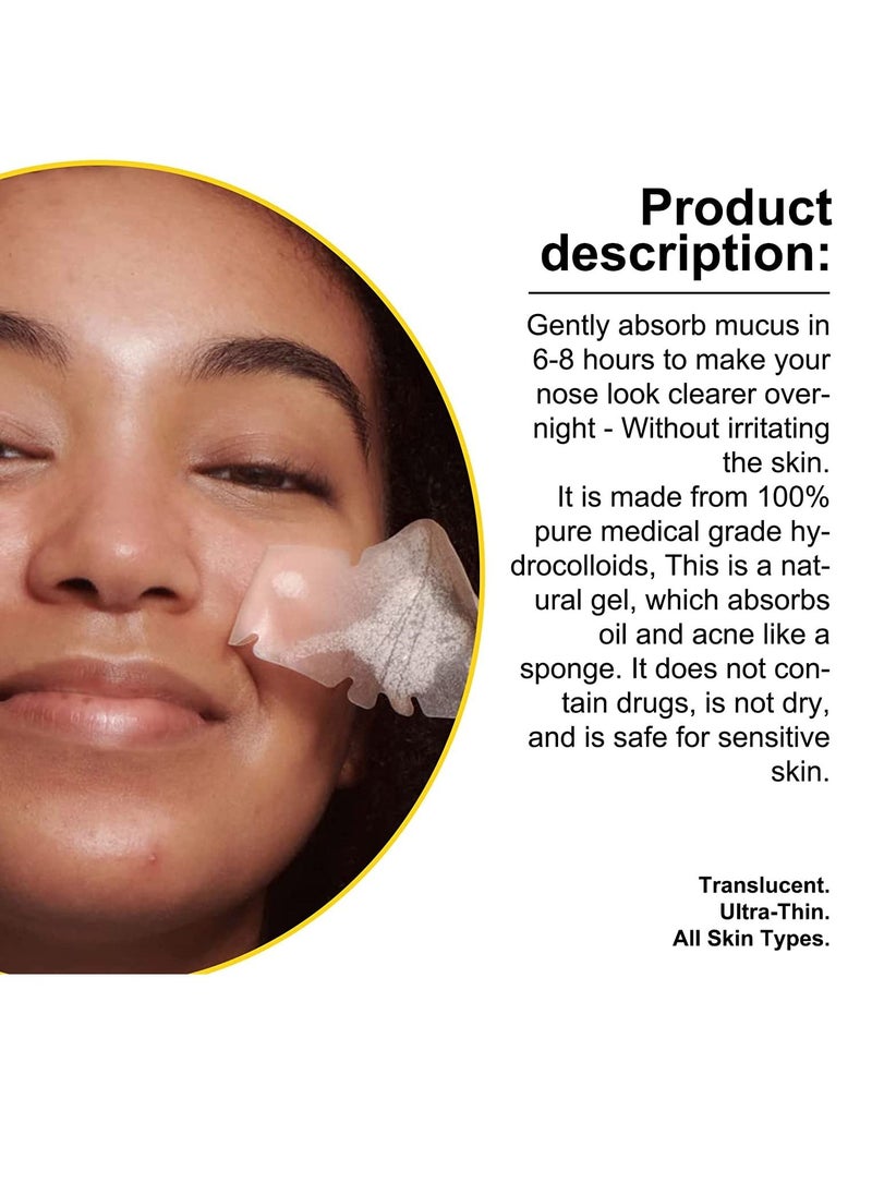 Elaimei - Hydrocolloid Nose Patch - Cleansing Pore Strip for Nose Pores, Pimples, Zits and Oil - Overnight Pore Strips to Absorb Acne Nose Gunk (12 Patches) - Image 1
