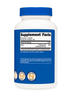 Nutricost Folic Acid- (Vitamin B9), 1000 MCG Per serving | 240 Capsules | 240 SERVINGS  - Image 2
