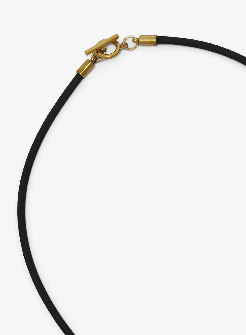 Seventy Five  Solid Gold Leather Cord Charm Bracelet for Men | Best Price UAE