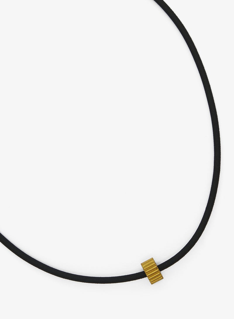 Seventy Five Solid Gold Leather Cord Charm Bracelet - Image 2