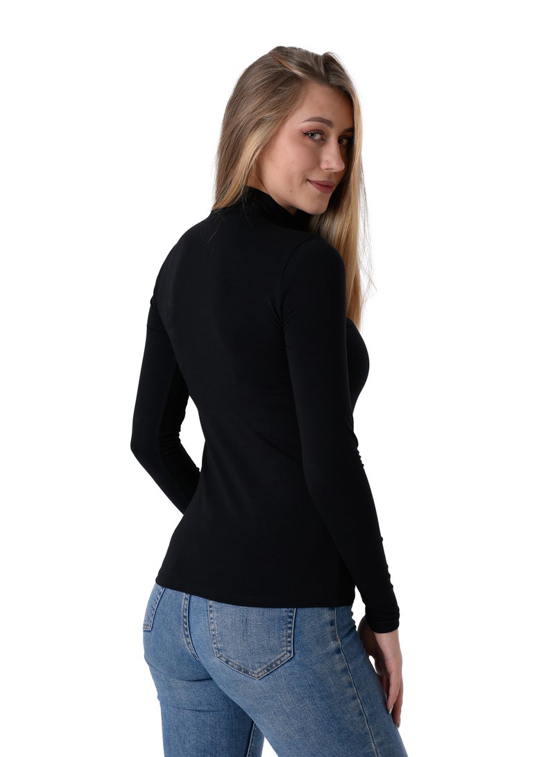 Milk Cotton Long Sleeve High Neck Body Top  - Image 4