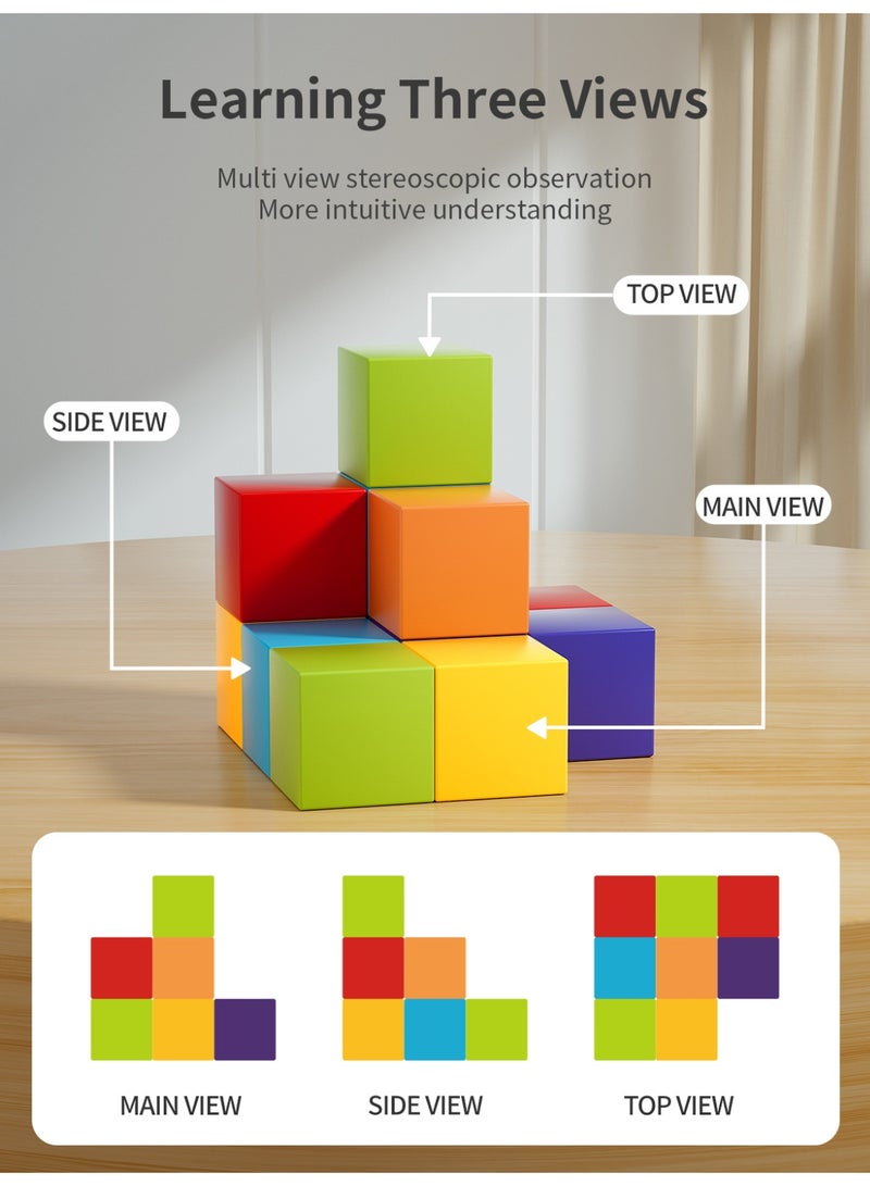 RAKAY Magnetic Building Blocks Set, 48 Pieces, 6 Colors Mix and Match, Educational STEM Construction Toy with Strong Magnetic Force - Image 5