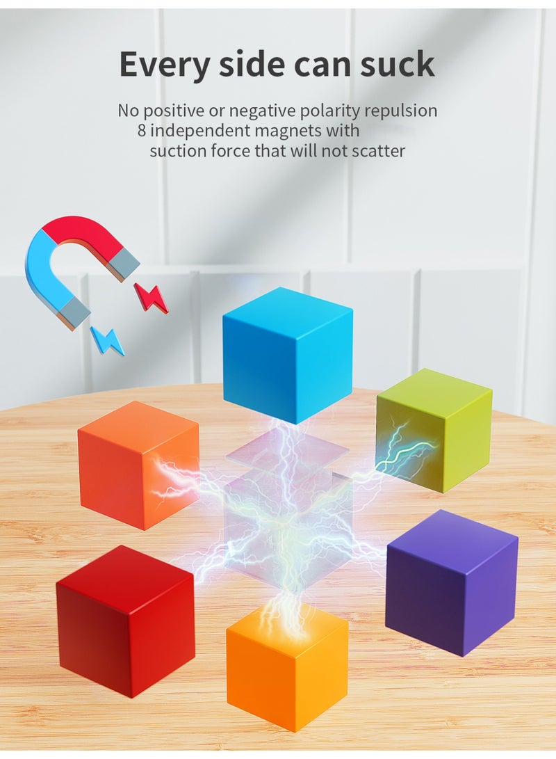 RAKAY Magnetic Building Blocks Set, 48 Pieces, 6 Colors Mix and Match, Educational STEM Construction Toy with Strong Magnetic Force - Image 3