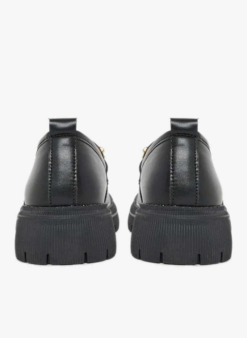 Styli  Chain Detail Leather Look Loafers for Women | Best Price UAE