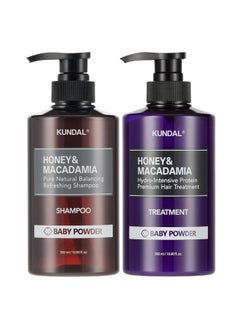 KUNDAL Natural Hair Shampoo And Conditioner Set [Baby Powder] - Nourish, Strengthen, Repair Hair With Honey, Argan Oil, Macadamia Oil, Sulfate-Free 500Ml 2Set (16.9 Fl Oz 2 Set)  - Image 1