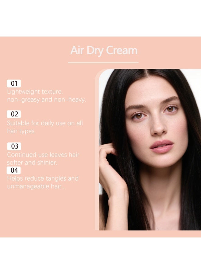 Smoothing Air Dry Cream for Hair – Frizz Control Hair Care Product with Castor Oil u0026 Coconut Oil – Weightless Styling Cream - Enhances Natural Texture Appearance | Ideal Gifts for Women – 100g - Image 4