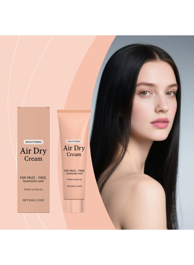 Smoothing Air Dry Cream for Hair – Frizz Control Hair Care Product with Castor Oil u0026 Coconut Oil – Weightless Styling Cream - Enhances Natural Texture Appearance | Ideal Gifts for Women – 100g - Image 5