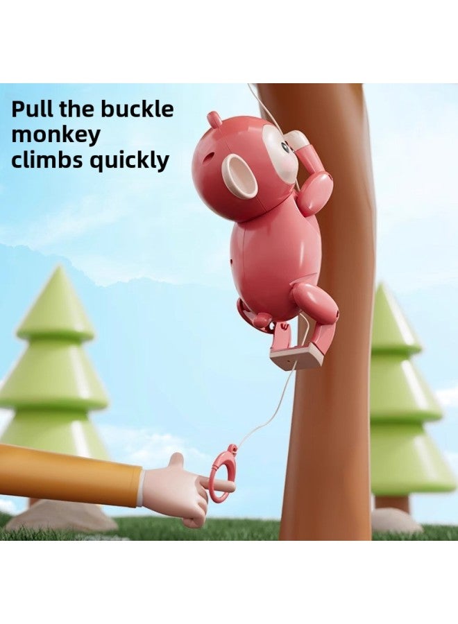 Small Monkey Toys For Children And Babies Creative Pull Rope Fun To Climb Rope Novelty Fun Shaking Sound Net Red-Color: Monkey Climbing Music - Image 3