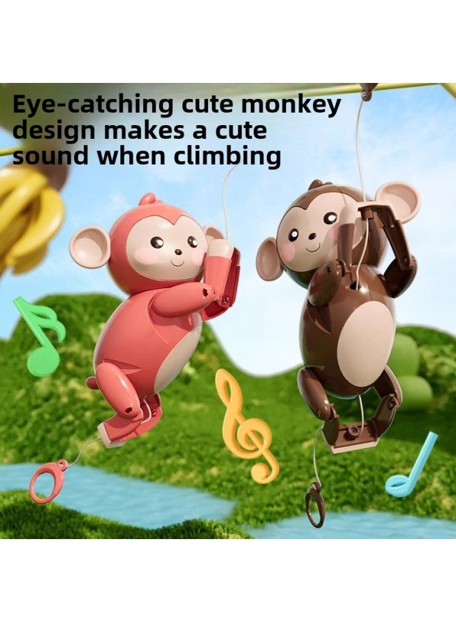 Small Monkey Toys For Children And Babies Creative Pull Rope Fun To Climb Rope Novelty Fun Shaking Sound Net Red-Color: Monkey Climbing Music - Image 4
