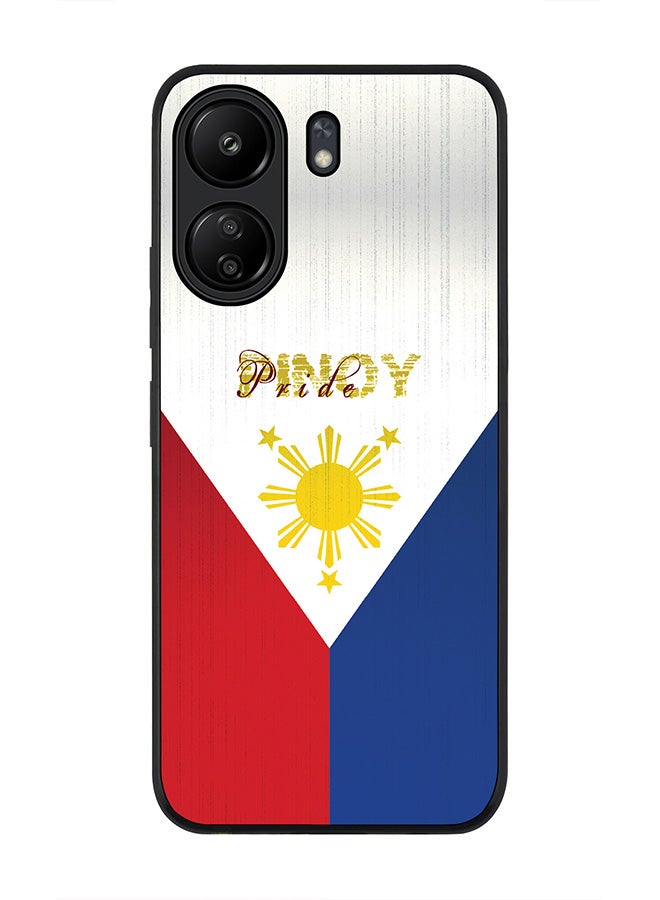 Stylizedd Rugged Black edge case for Xiaomi Poco C65, Slim fit Soft Case Flexible Rubber Edges Anti Drop TPU Gel Thin Cover- Pinoy Pride - Image 1