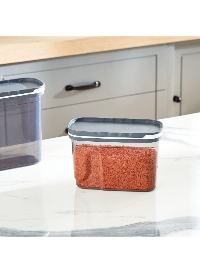 فولي لايف علبة فولي لايف لتحضير الوجبات، محكمة الإغلاق، سعة ١٢٥٠ مل، لون رمادي شفاف | حاوية تخزين طعام خالية من مادة BPA مع غطاء قابل للقفل - Image 1