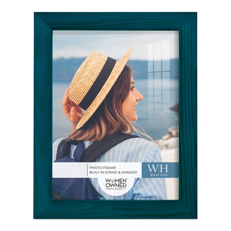 Renditions Gallery 6x8 inch Picture Frame Ocean Blue Wood Grain Frame Highend Modern Style Made of Solid Wood and High Definition Glass for Wall and Tabletop Photo Display