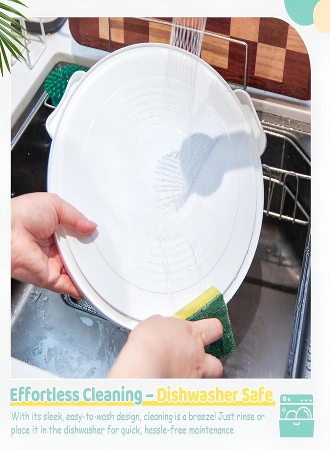 CLAPONE Cake Carrier with Lid and Handle/Cake Containers/Cake Holder for 11 inch/Cake with 3 Handles Cupcake Carrier/Cake Boxes For Packing/Plastic Cover Three Sided Base/Round Storage Carrier/(White) - Image 5