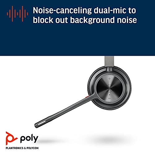 Poly سماعة رأس لاسلكية Poly - Voyager 4320 UC (بلانترونيكس) - سماعات مع ميكروفون بوم - الاتصال بالكمبيوتر/ماك عبر محول USB-A بلوتوث، الهاتف المحمول عبر بلوتوث - تعمل مع Teams وZoom والمزيد - Image 4