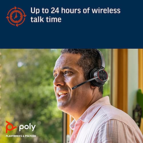 Poly سماعة رأس لاسلكية Poly - Voyager 4320 UC (بلانترونيكس) - سماعات مع ميكروفون بوم - الاتصال بالكمبيوتر/ماك عبر محول USB-A بلوتوث، الهاتف المحمول عبر بلوتوث - تعمل مع Teams وZoom والمزيد - Image 5
