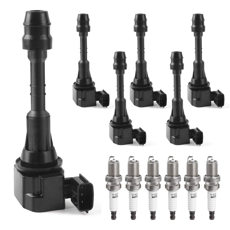 حزمة لفائف الإشعال وشمعات الإشعال تناسب 35 40 نيسان ألتيما ماكسيما باثفايندر فرونتير مورانو كويست إكستيرا إنفينيتي QX4 2005 2006 2007 2008 2009 2010 2011 2012 2013 2014 2015 2016 2017 2018 2019