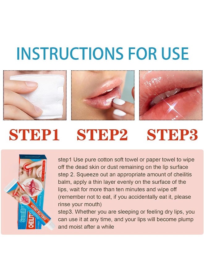 Sumifun - Cheilitis Cream, Healing Lip Balm For Severely Chapped Lips, Natural Ingredients For Instant Cooling and Pain Relief, Dead Skin Removal/Fade Lip Lines/Improve Lip Color - Image 1