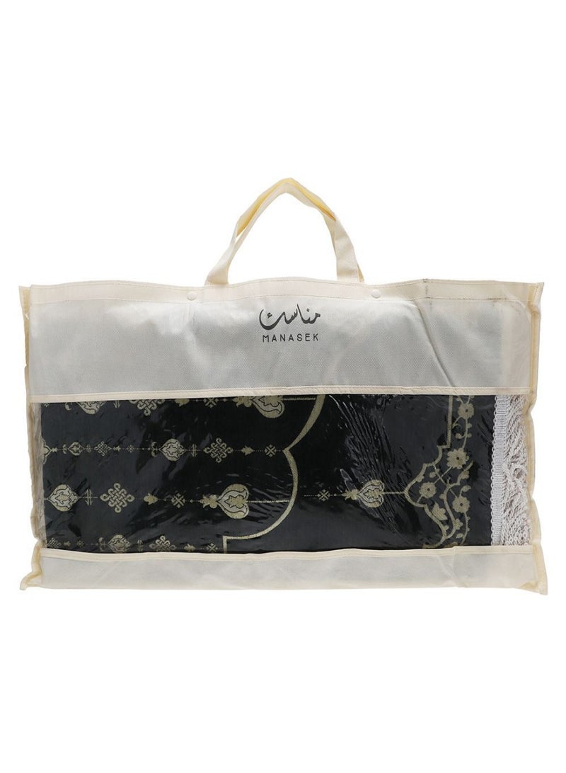 MANASEK Prayer Mat from the Eylul collection with a bag from the local brand Manasek | Original Saudi products | Made of polyester, cotton, and soft chenille fabric, comfortable and practical - 70 x 120 cm - Image 4