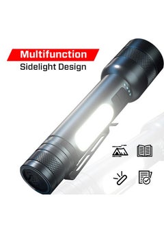 iBELL IBELL FL8375S Rechargeable Torch, Powerbank Function, Aircraft Aluminum Body, Telescopic Zoom, Water Resistant Flashlight with Multiple Light Modes (Black)  - Image 3