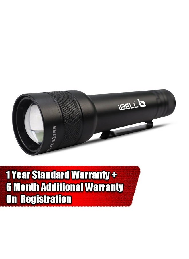 IBELL FL8375S Rechargeable Torch, Powerbank Function, Aircraft Aluminum Body, Telescopic Zoom, Water Resistant Flashlight with Multiple Light Modes (Black) - pzsku/ZA2B06BC45128C7A6FC13Z/45/_/1740982590/458c6450-190e-4604-a8d2-58836ed19c61