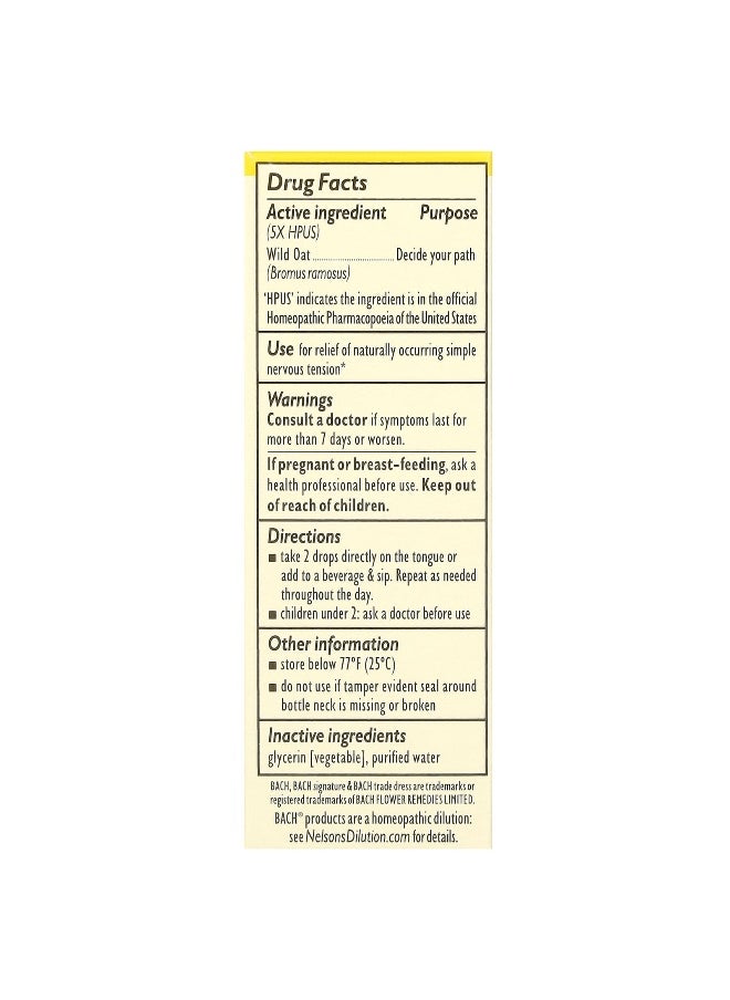 Bach Bach, Original Flower Remedies, Wild Oat, 0.35 fl oz (10 ml)  - Image 2