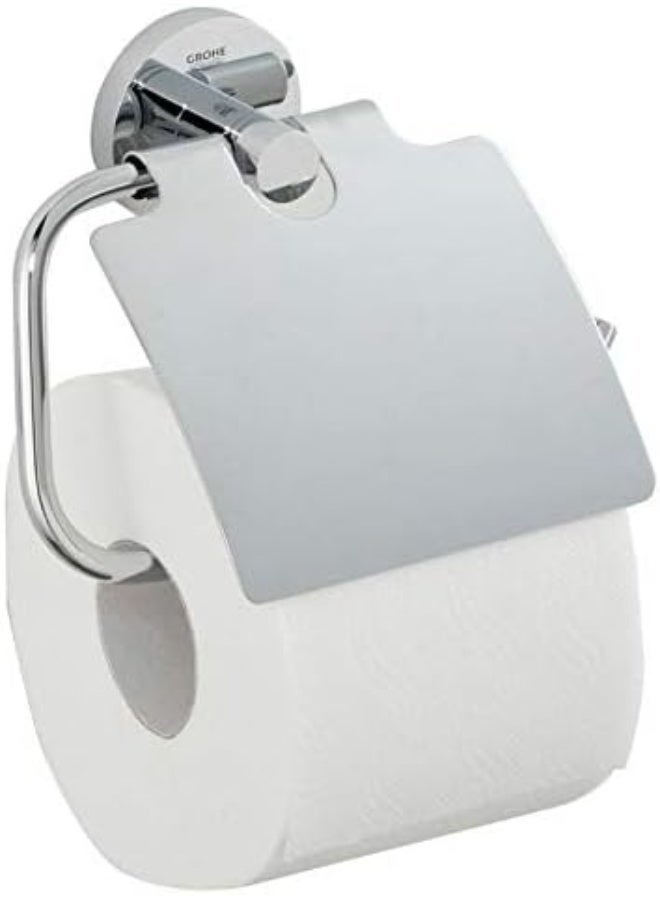 GROHE Essentials Toilet Paper Holder with Cover, Metal,  Bathroom Accessory, Chrome Finish - 40367001 - Image 2