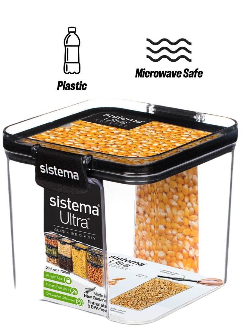 Sistema 700ml Tritan Square: Leakproof Food Storage - Microwave, Fridge & Top Rack Dishwasher Safe - (Keep Baking Ingredients Fresh & Organized
, Made In New Zealand - Image 1