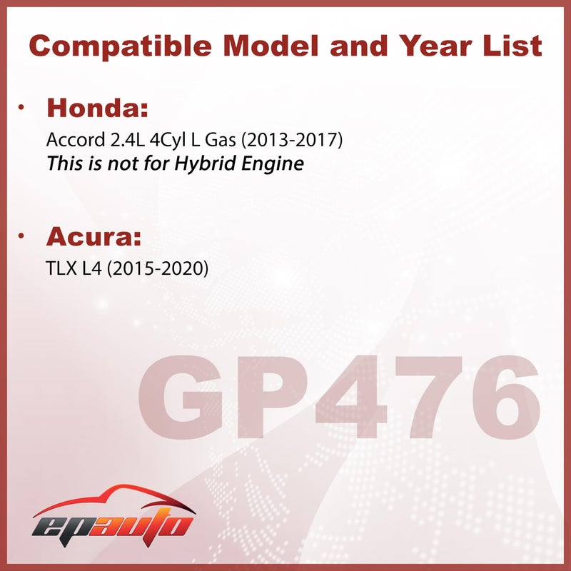 EPAuto GP476 (CA11476) Engine Air Filter Compatible with Honda Accord 2.4L (2013-2017), Compatible with Acura TLX L4 (2015-2020) - Image 2