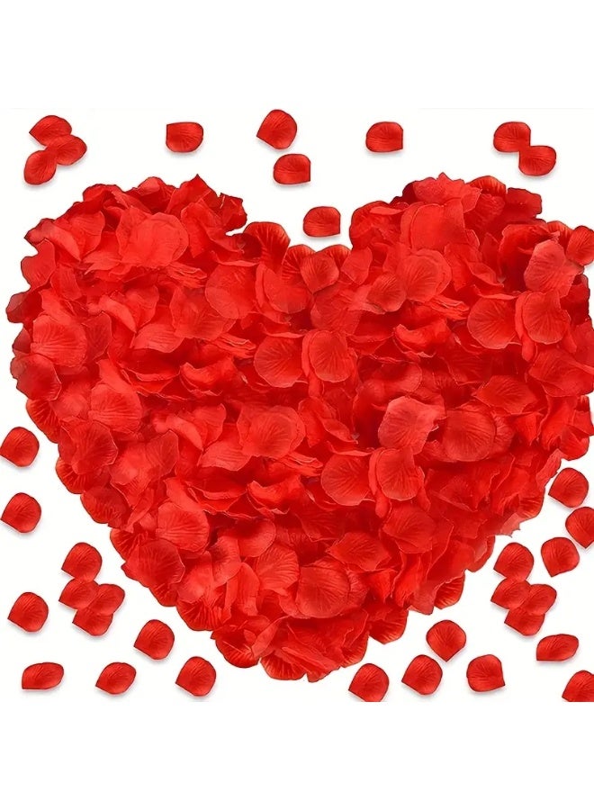 Zyfana Artificial Flower Rose Petal Set for Wedding, Party, Event, Valentine'S Day, and Home Decoration Red 2000 PCS - Image 2