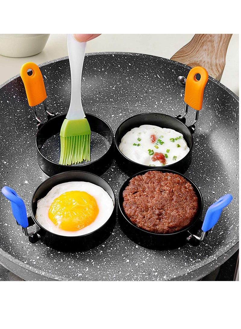 SYOSI Egg Ring4 Pack Stainless Steel Egg Cooking Rings SetRound Omelette Mold for Frying Egg English Muffins Pancake Sandwiches Breakfast Household Kitchen Cooking Tool - Image 3