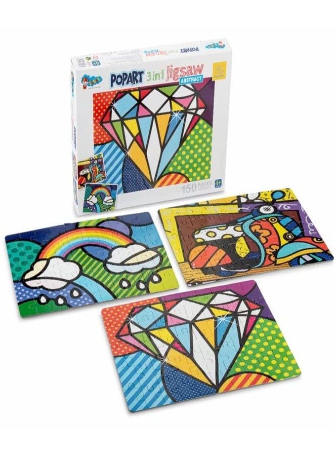 Storio Popart 3 in 1 Jigshaw Puzzle Cities,Animal,Abstract Toy for Kids - Learning&Educational Toys Puzzles for Kids Ages,Multicolor - Image 1