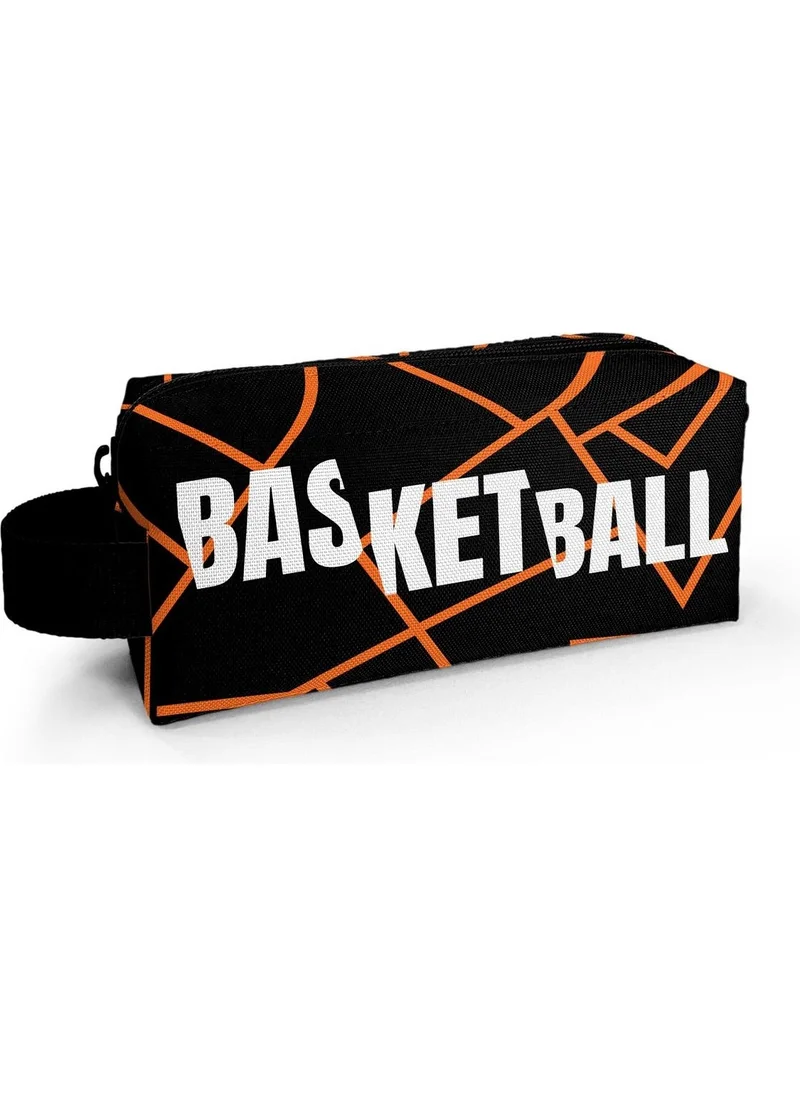 CORAL HIGH Kids Orange Black Basketball Pencil Bag 22079