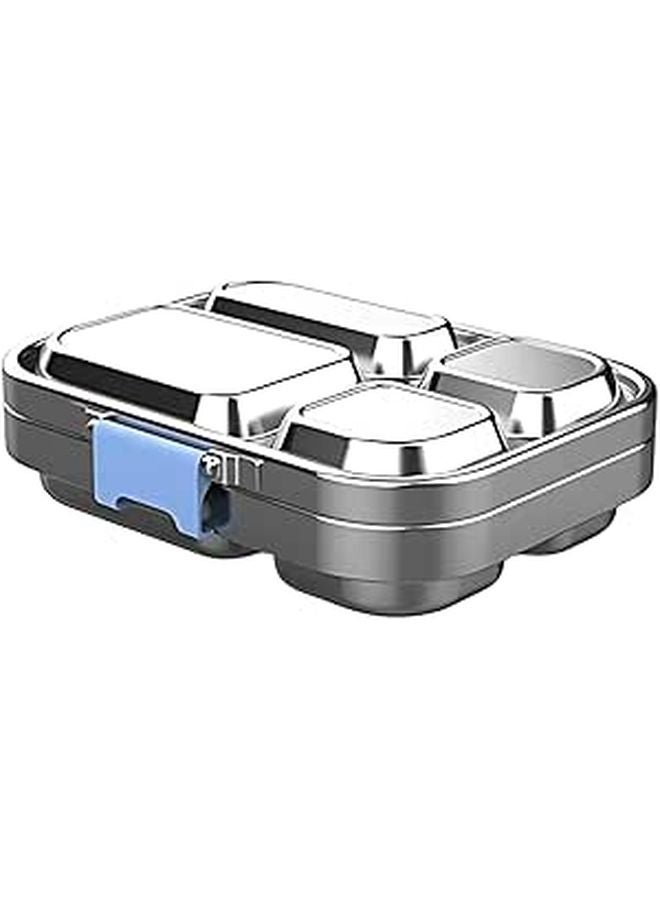 Leak Proof Stainless Steel Lunch Box 4 Compartment Kids Meal Container Blue - Image 1