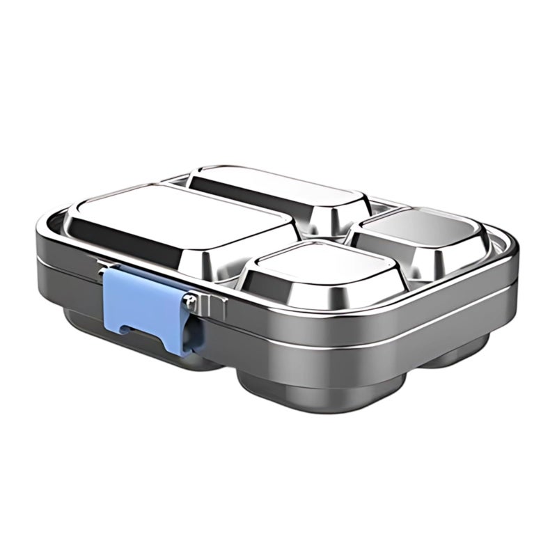 Leak Proof Stainless Steel Lunch Box 4 Compartment Kids Meal Container Blue - Image 2