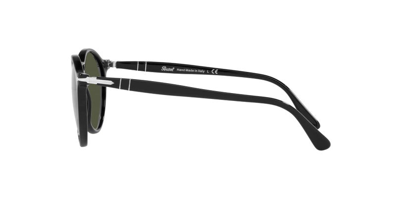 Persol PO3285S Round Sunglasses, Black/Green, 52 mm - Image 4