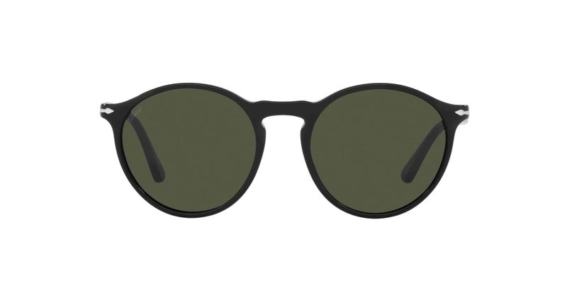 Persol PO3285S Round Sunglasses, Black/Green, 52 mm - Image 2
