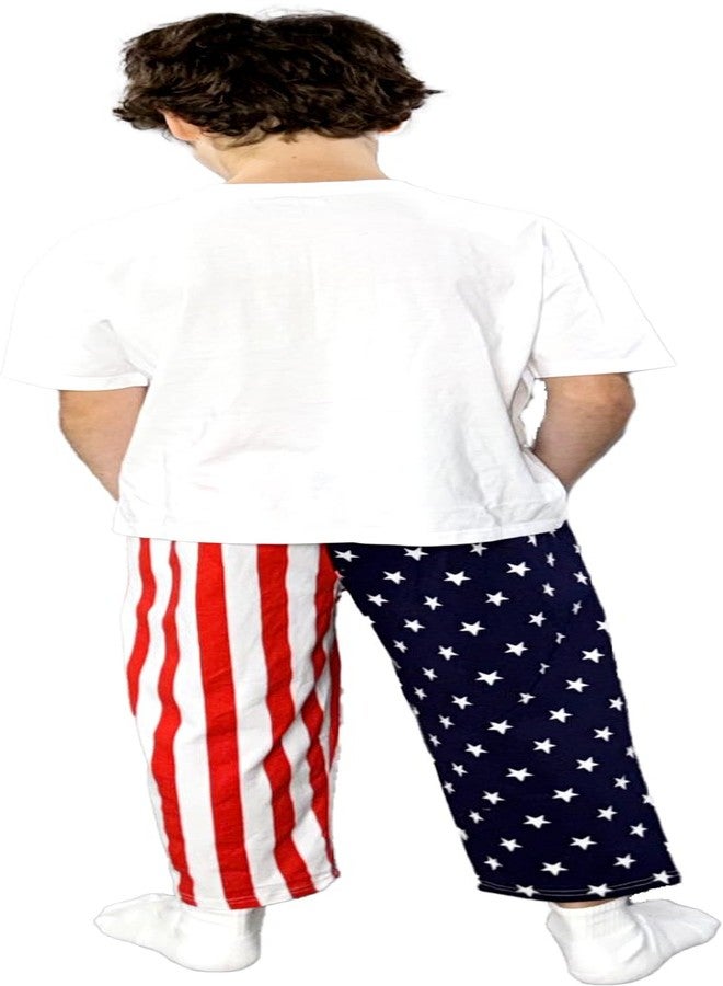 Costume Agent USA American Flag Kids Pants Patriotic Stars and Stripes Lounge Children Halloween Costume Cosplay (10/12) Multicolor - Image 3